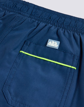 LONG BOYS' SWIMSUIT IN REPREVE® RECYCLED POLYESTER WITH SIDE LETTERING