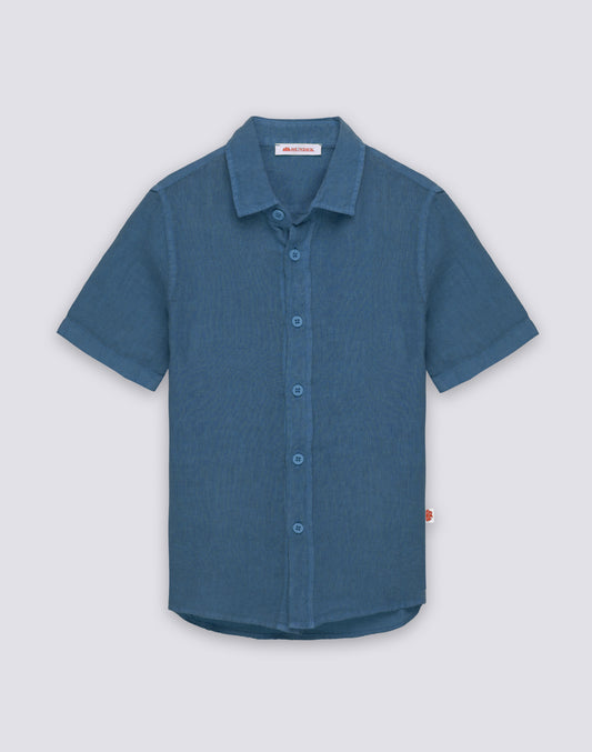 CAMICIA IN LINO DA BAMBINO A MANICA CORTA