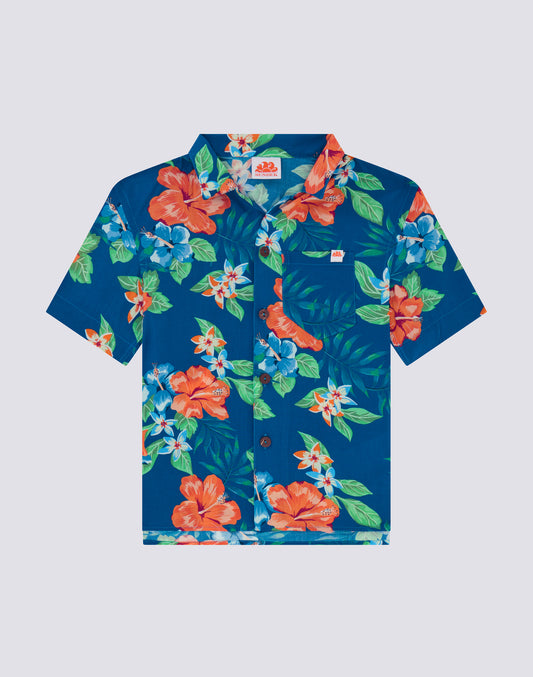 BOY'S BOWLING SHIRT WITH FLORAL PRINT