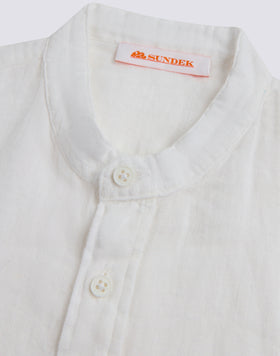 LINEN SHIRT WITH MANDARIN COLLAR