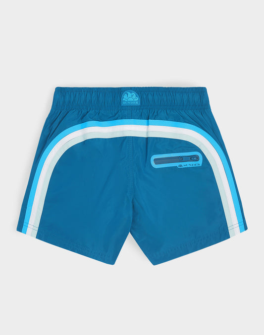 SHORT SWIM SHORTS WITH AN ELASTICATED WAISTBAND