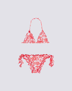 BIKINI PARA NIÑA CON ESTAMPADO HIBISCUS SK23