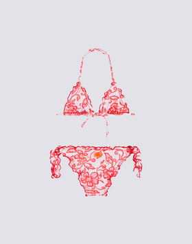 BIKINI PARA NIÑA CON ESTAMPADO HIBISCUS SK23