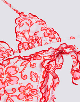 BIKINI PARA NIÑA CON ESTAMPADO HIBISCUS SK23