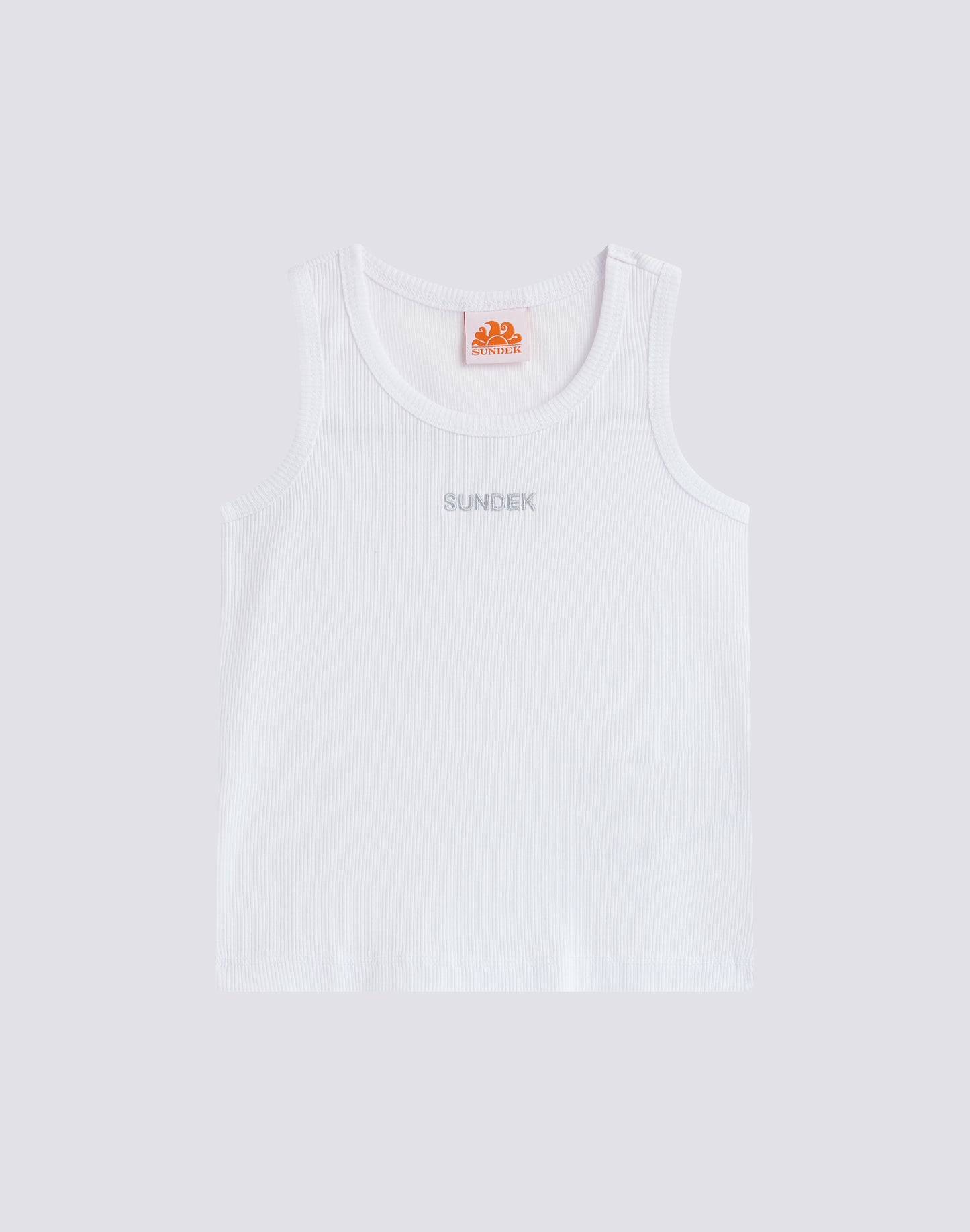 RIBBED TANK TOP WITH EMBROIDERED LOGO