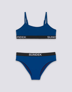 GIRLS' BANDU BIKINI TOP WITH FIXED BOTTOMS