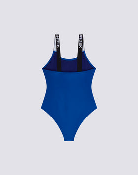 GIRLS' ONE-PIECE SWIMSUIT WITH LOGO STRAPS