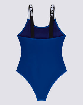 GIRLS' ONE-PIECE SWIMSUIT WITH LOGO STRAPS