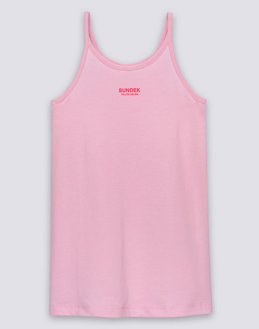 SLEEVELESS GIRLS' DRESS WITH LOGO