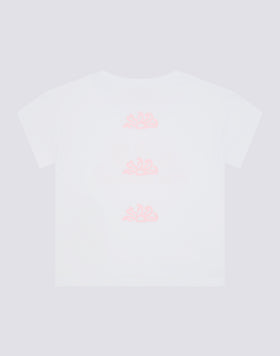 COMFORT GIRLS' T-SHIRT WITH MULTILOGO PRINT ON THE BACK