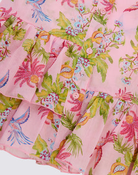 ABITO ASIMMETRICO DA BAMBINA STAMPA SWEET PARROT