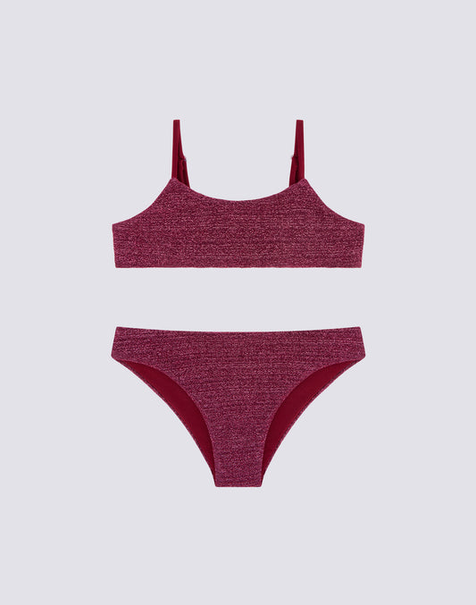 BIKINI CON TOP BANDEAU Y BRAGUITA FIJA