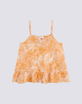 TOP À LACETS IMPRIMÉ FLEUR DE JOIE