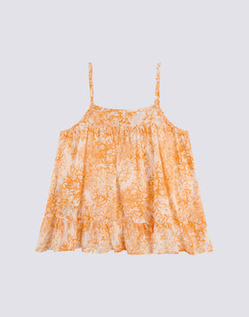 TOP À LACETS IMPRIMÉ FLEUR DE JOIE