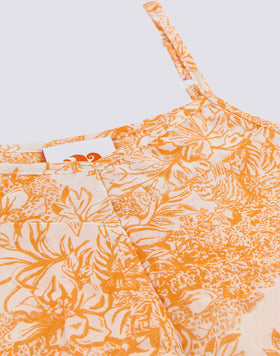 TOP À LACETS IMPRIMÉ FLEUR DE JOIE