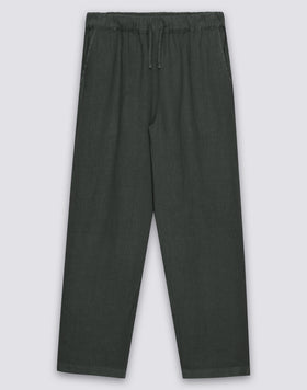 PANTALONI UOMO A VITA ELASTICATA IN LINO