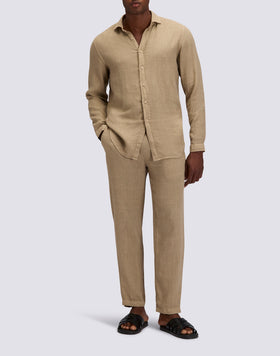 PANTALONS EN LIN À TAILLE ÉLASTIQUE POUR HOMMES