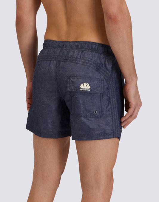 BAÑADOR CORTO PARA HOMBRE CON CINTURA ELÁSTICA GOLDENWAVE EN LINO RECICLADO