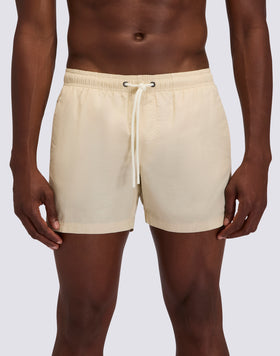 GOLDENWAVE MEN'S SHORT ELASTIC WAIST SWIMSUIT IN RECYCLED LINEN