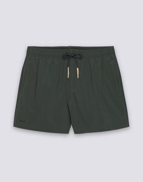 GOLDENWAVE MEN'S SHORT SWIMSUIT WITH ELASTIC WAIST, SOLID COLOR, 4WAY STRETCH