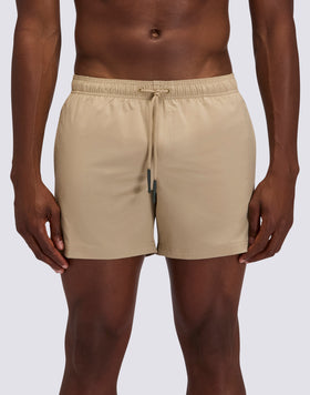 GOLDENWAVE MEN'S SHORT SWIMSUIT WITH ELASTIC WAIST, SOLID COLOR, 4WAY STRETCH