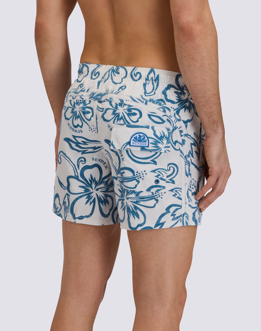 MAILLOT DE BAIN HOMME COURT GOLDENWAVE IMPRIMÉ HIBISCUS ARCHIVE FLOCK
