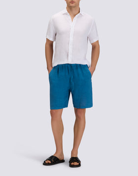 CHEMISE EN LIN À MANCHES COURTES POUR HOMME