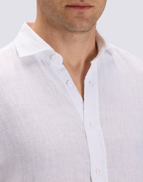 CHEMISE EN LIN À MANCHES COURTES POUR HOMME