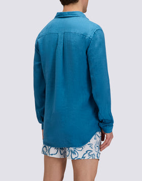 CHEMISE EN LIN TEINTE EN PIÈCE POUR HOMME