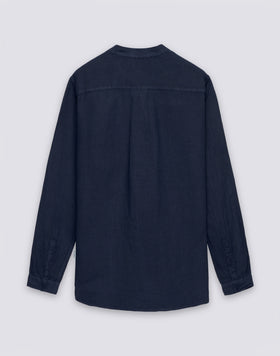 MEN'S MANDARIN SHIRT IN GARMENT-DYED LINEN