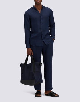 CHEMISE MANDARINE POUR HOMME EN LIN TEIN EN PIÈCE