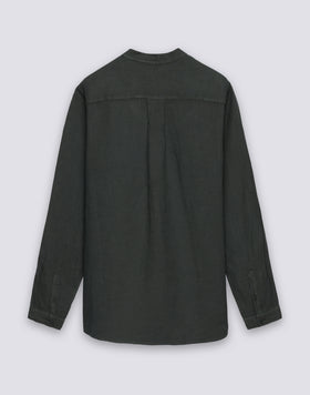 MEN'S MANDARIN SHIRT IN GARMENT-DYED LINEN