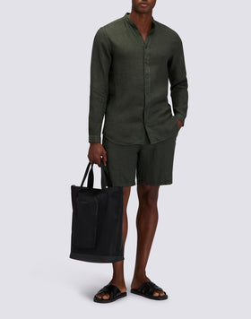 CHEMISE MANDARINE POUR HOMME EN LIN TEIN EN PIÈCE
