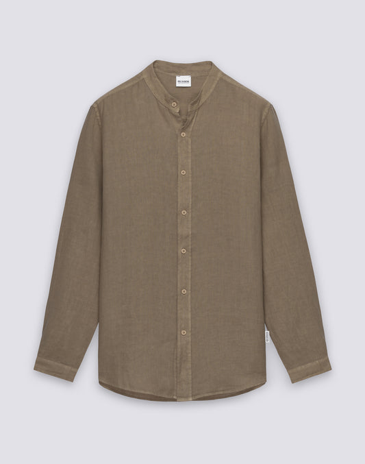CAMICIA DA UOMO ALLA COREANA IN LINO TINTO CAPO