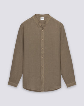 CAMICIA DA UOMO ALLA COREANA IN LINO TINTO CAPO