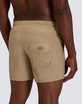 GOLDENWAVE MEN'S SHORT SWIMSUIT WITH ELASTIC WAIST, SOLID COLOR, NYLON TASLAN, COTTON TOUCH