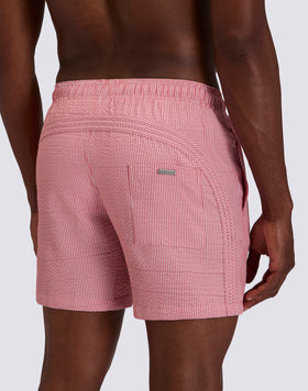 COSTUME DA BAGNO UOMO LUNGHEZZA MEDIA VITA ELASTICATA GOLDENWAVE IN TINTO FILO A RIGHE