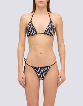 JENNIFER - TOP A TRIANGOLO STAMPA ABSTRACT WIND