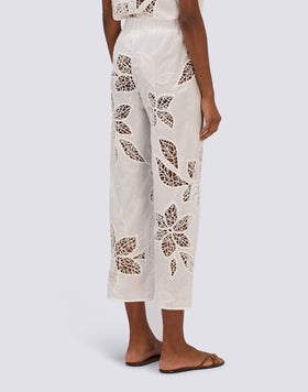 PANTALONES LARGOS DE MUJER DE SANGALLO CON CINTURA ELÁSTICA