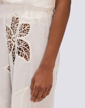 PANTALONES LARGOS DE MUJER DE SANGALLO CON CINTURA ELÁSTICA