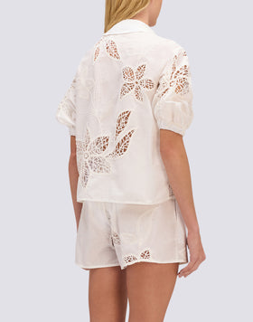 CAMISA DE MUJER DE MANGA CORTA CON VOLANTES