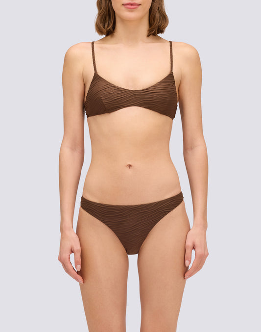 ELODIE - WAVE EFFECT JACQUARD BRALETTE BIKINI TOP