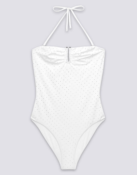 COSTUME INTERO DONNA CON STRASS E SCHIENA COPERTA