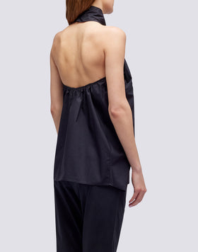 TOP IN POPELINE TINTA UNITA