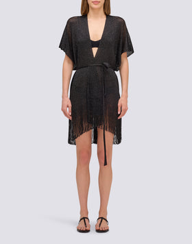 CAFTÁN CORTO DE LÚREX CON TIRANTE