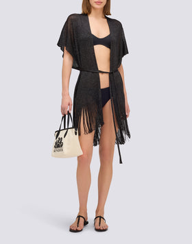 CAFTÁN CORTO DE LÚREX CON TIRANTE