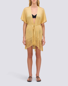 CAFTÁN CORTO DE LÚREX CON TIRANTE