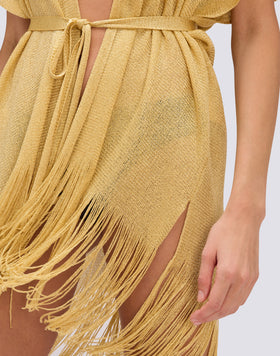 CAFTÁN CORTO DE LÚREX CON TIRANTE