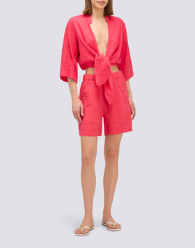 SHORTS IN LINO A VITA ELASTICATA