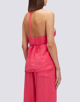 GARMENT-DYED LINEN SLEEVELESS TOP